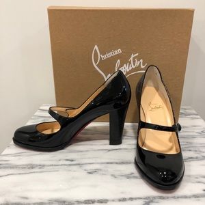 Christian Louboutin black patent leather heels